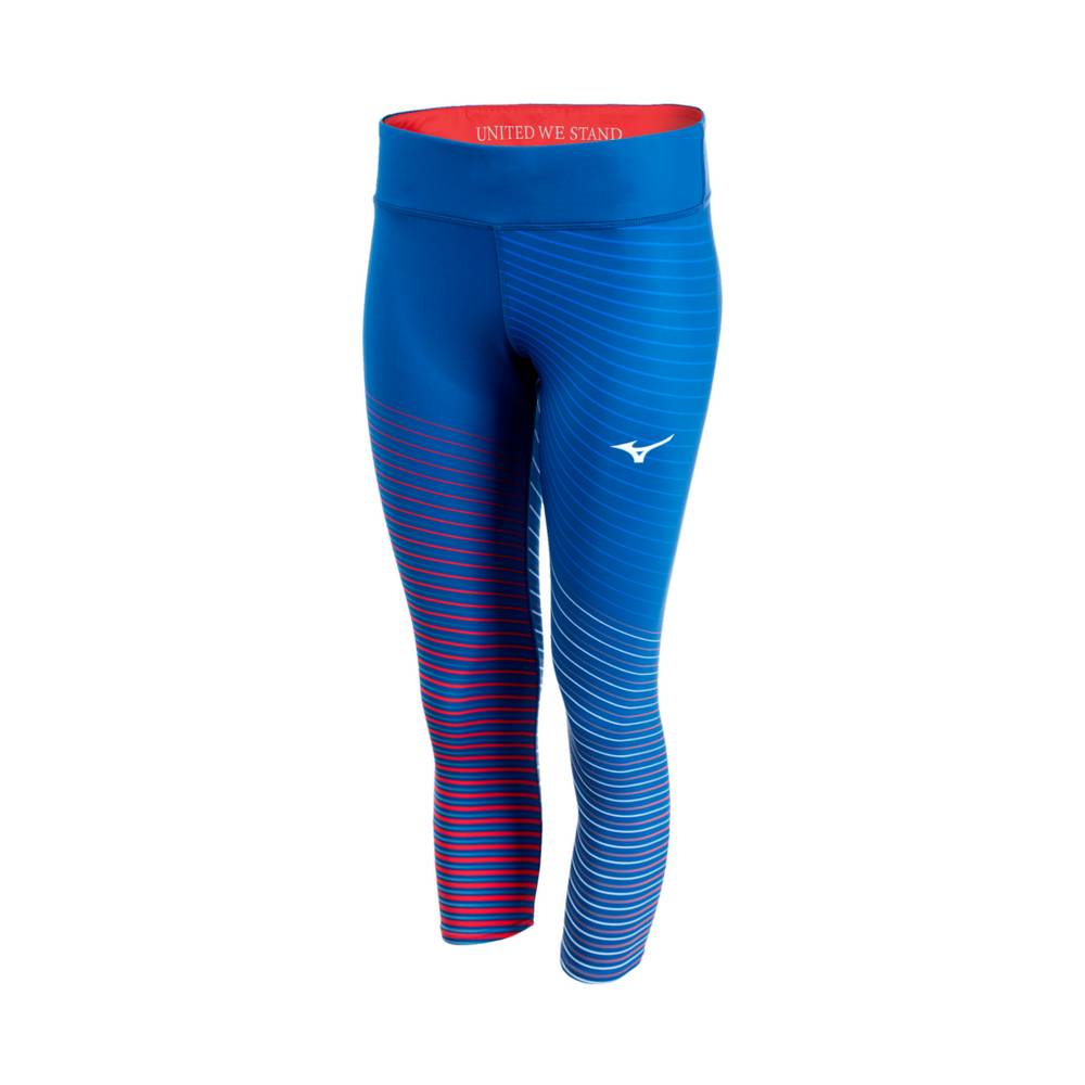 Damske Legíny Mizuno Printable ¾ Námornícka Modrá Vypredaj DOQF79160